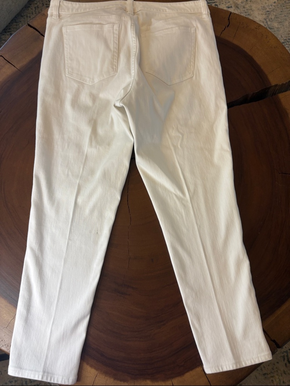 Ralph Lauren White Jeans High Rise Straight Crop Size 14 Plus 18” Waist - Picture 6 of 7